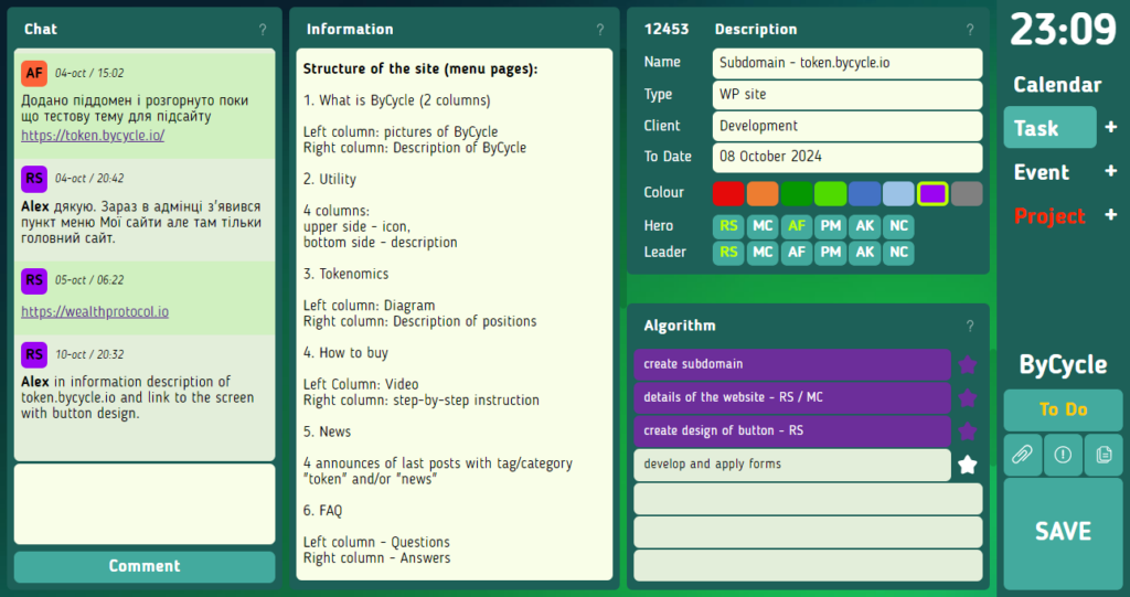 Task file contains all important information about a task.