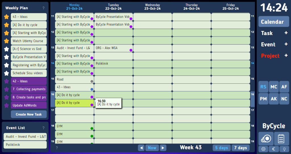 Statuses in Weekly Plan help to keep focus on the high priority tasks.