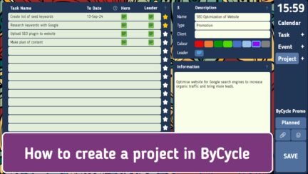 How to create a project in ByCycle